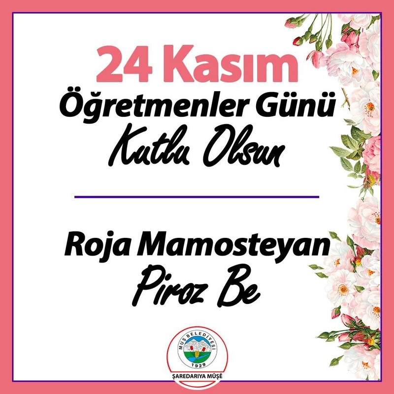 Muş Belediyesi Eşbaşkanlarından Öğretmenler Günü Mesajı