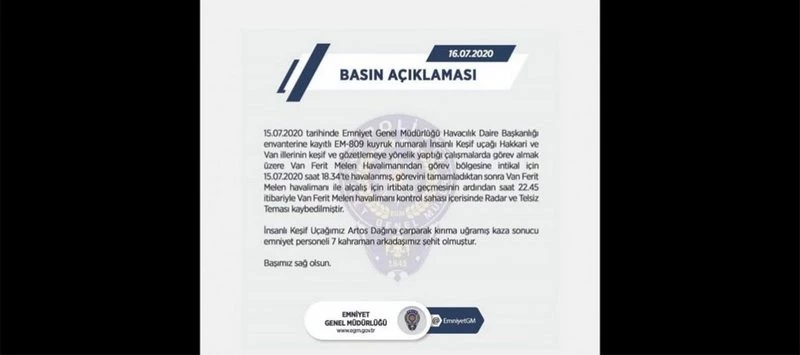 7 KAHRAMAN ARKADAŞIMIZ ŞEHİT OLMUŞTUR