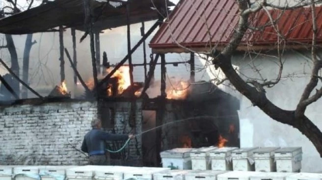 AKYAZI`DA KORKUTAN YANGIN