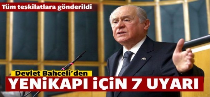 Bahçeli'den 'Yenikapı' genelgesi