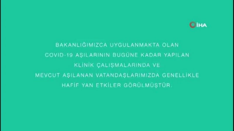 Bakan Koca, Covid-19 aşılarında hafif yan etkilerin görüldüğünü bildiren bir görüntü paylaştı