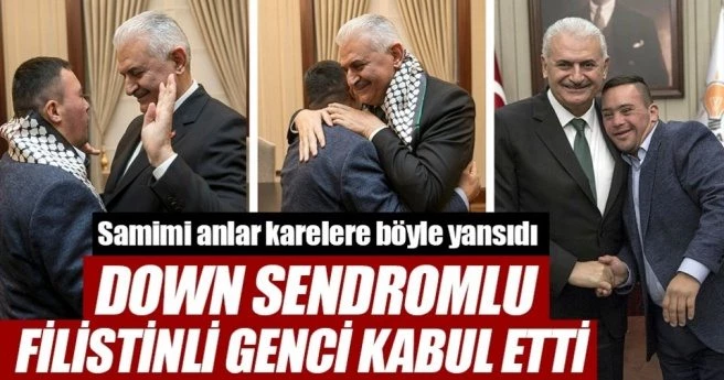 BAŞBAKAN YILDIRIM, DOWN SENDROMLU FİLİSTİNLİ GENCİ KABUL ETTİ