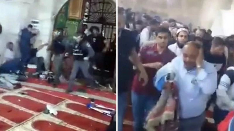 Çaresizlik, panik ve korku! İsrail polisinin Mescid-i Aksa`ya yaptığı alçak saldırı kamerada