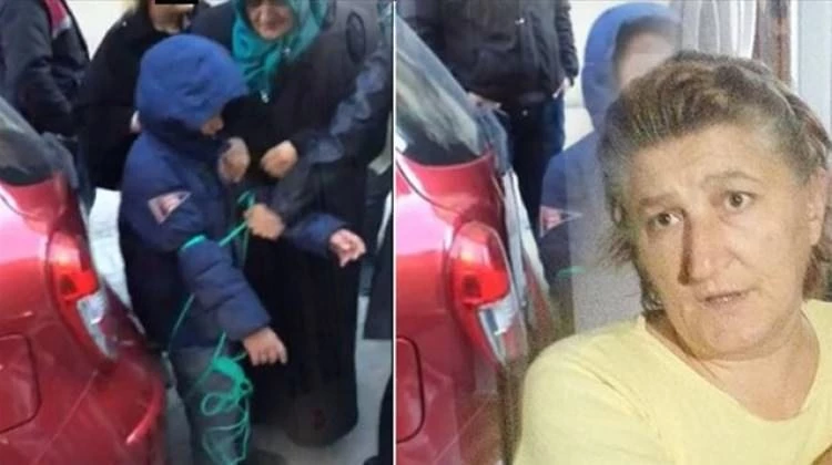 Çocuğunu arabanın arkasına bağlayan cani anne!