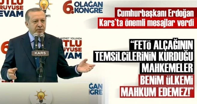 Cumhurbaşkanı Erdoğan Kars`ta konuşuyor