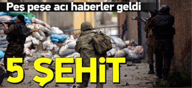 Diyarbakır ve Bingöl'den acı haber:5 Şehit
