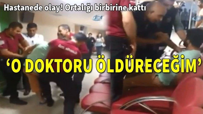Doktoru tehdit edip tekmeyle saldırdı... O anlar kamerada