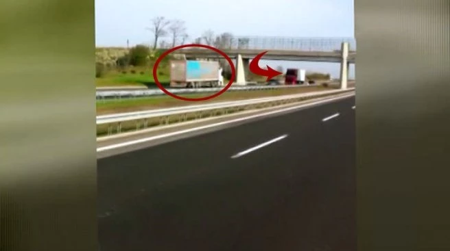 Edirne-İstanbul otoyolunda TIR kabusu