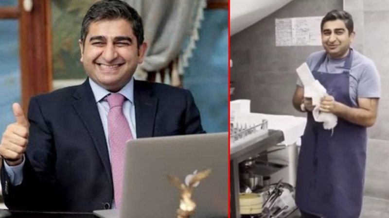 Firari iş insanı Sezgin Baran Korkmaz`ın yeni otelinin bulaşıklarını yıkadığı görüntüler gündem oldu