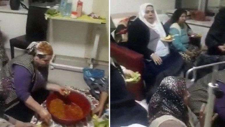 HASTANE ODASINDA ÇİĞ KÖFTE PARTİSİ