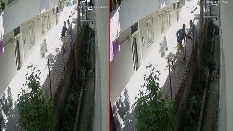 İki arkadaş arasındaki bıçaklı kavgaya cesur kadından saksılı müdahale