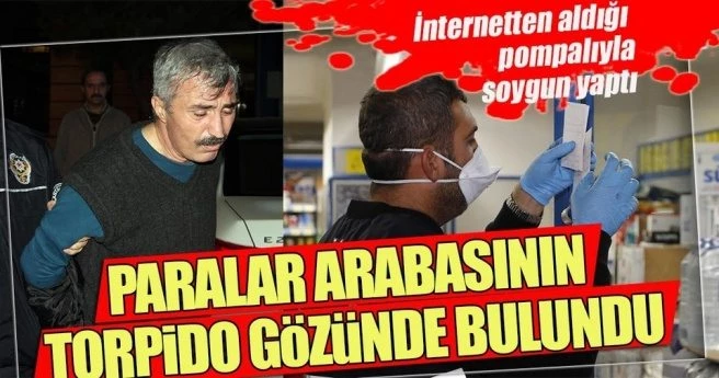 İnternetten aldığı pompalı tüfekle marketi soydu