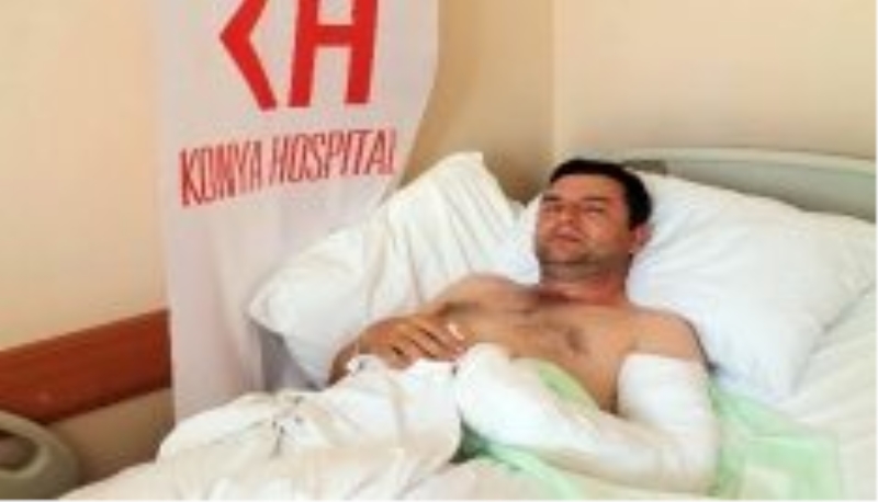 İş kazasında kesilen kolu dikildi