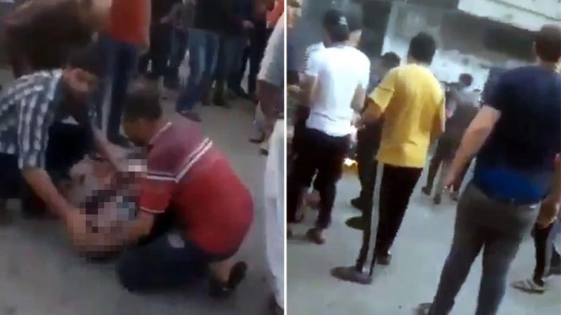 İsrail`in hava saldırısının ardından Filistinlilerin çaresizliği kamerada