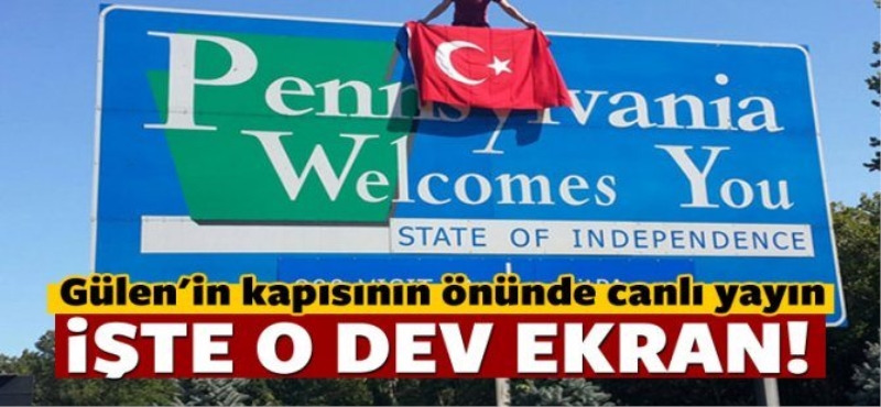 İşte Hainin kapısının önüne kurulan dev ekran