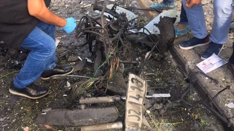 İşte patlatılan motosikletin son hali