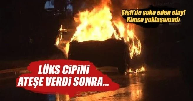 Jeepini yaktı, hızını alamadı lastiklerini bıçakladı