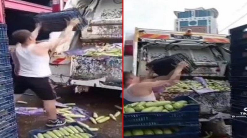 Kasalarca sebzeyi çöpe attı, soruşturma başlatıldı