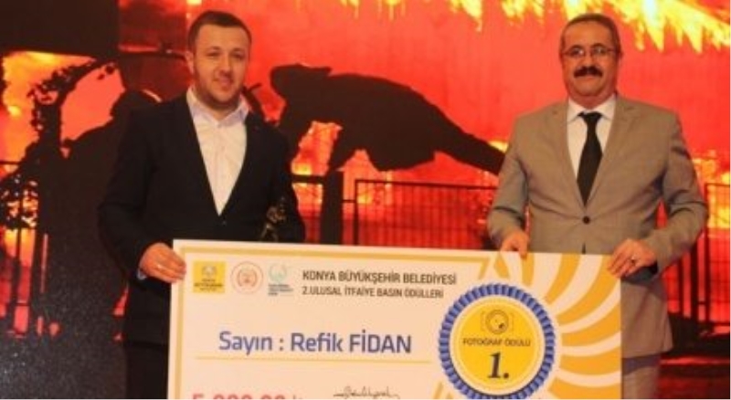 Konya itfaiyesi basın ödüllerinde birincilik ödülü İHA?nın