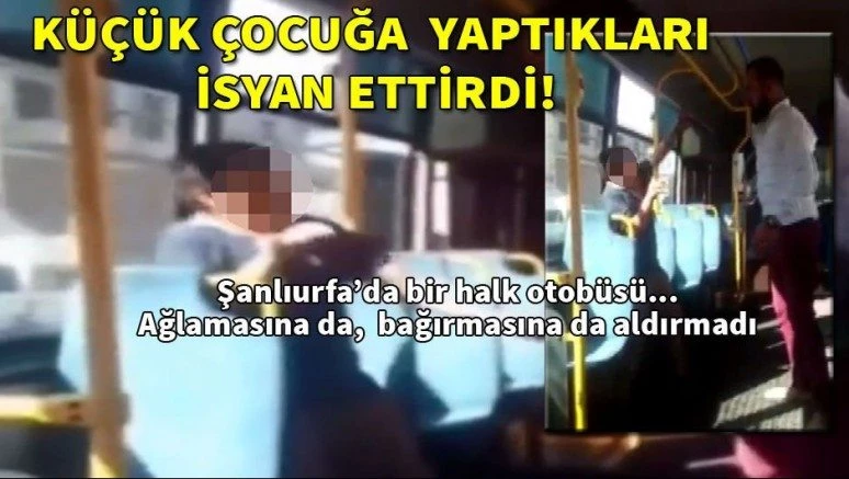 Küçük çocuğa otobüste kemerli dayak kamerada