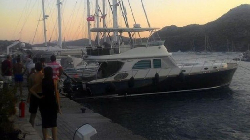 Marmaris'te motor yat yangını