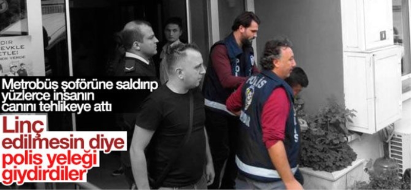 Metrobüs saldırganı polis yeleği ile adliyeye götürüldü