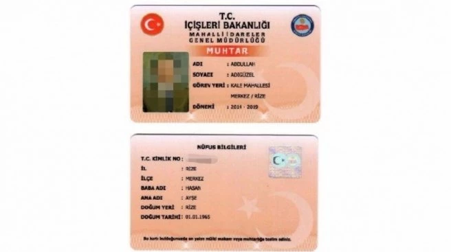Muhtarlara tek tip `muhtar kimlik kartı`