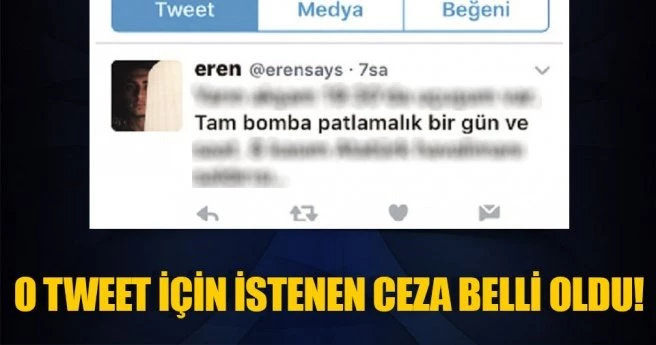 O tweet için istenen ceza belli oldu