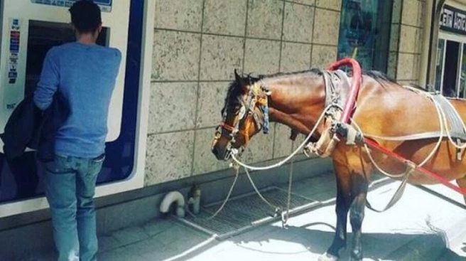 Para çekmeye böyle geldi!