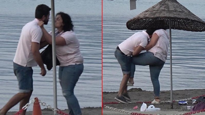 Plajı birbirine kattılar! Öfkeli kadın, ``İçeceksen adam gibi iç`` dediği erkeği tekme tokat dövdü