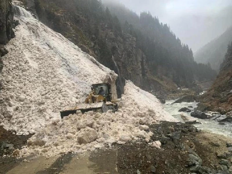 RİZE`DE ÇIĞ DÜŞEN YOL, 4 SAATTE AÇILDI