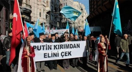 Rusya Konsolosluğu önünde Kırım eylemi