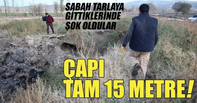 Sivas`ta 15 metre çapında obruk oluştu