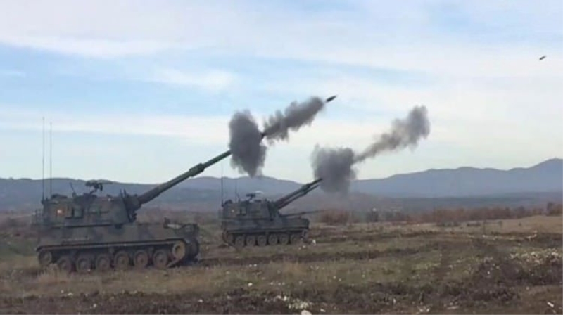 Tank ve obüslerin namluları Cerablusa çevrildi