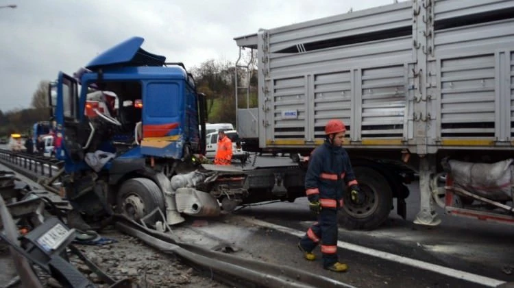 TEM Otoyolunda tır dehşeti! Trafik felç