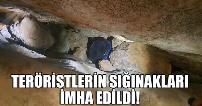 Teröristlerin sığınakları imha edildi
