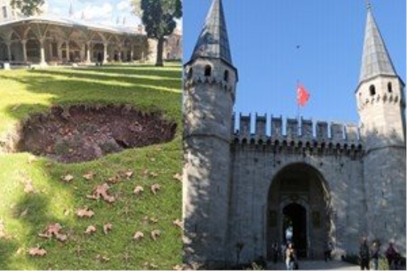 Topkapı Sarayı`nda korkutan çukur!