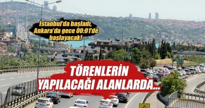 Tören alanlarına uçuş yasağı