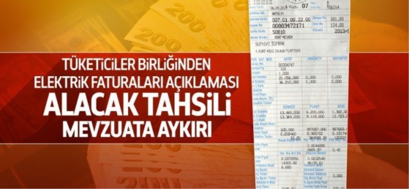 Tüketiciler Birliği'nden fatura açıklaması