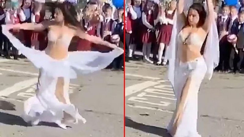 Velilerin bile ağzı açık kaldı! Okul açılışında dansöz kıyafetiyle göbek atan kadın öğretmene soruşturma